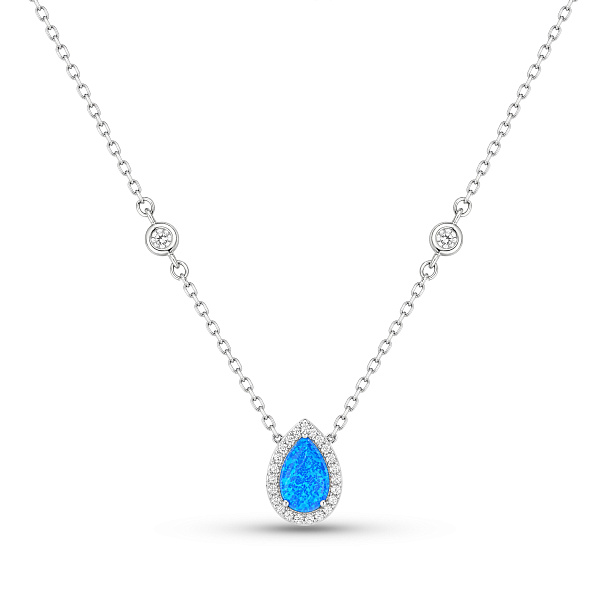 Серебряное колье с опалом (арт. 7507/2612Пос) – изображение 1