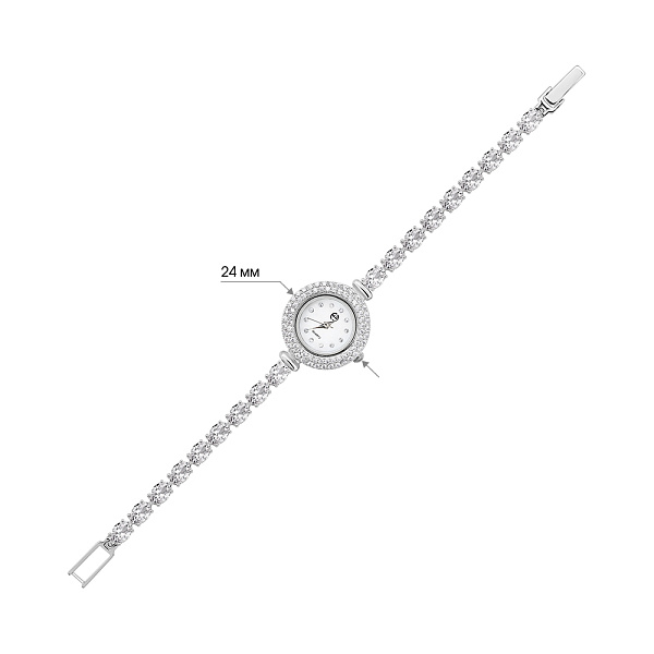 Серебряные часы с фианитами (арт. 7526/228) – изображение 2
