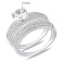 Серебряное двойное кольцо с фианитами и крупным камнем (арт. 7501/8527) – изображение 5