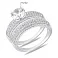 Серебряное двойное кольцо с фианитами и крупным камнем (арт. 7501/8527) – изображение 5