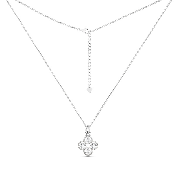 Серебряное колье Клевер с фианитами (арт. 7507/2489/7) – изображение 2