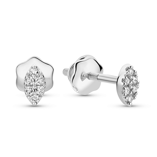 Серьги из белого золота с бриллиантами (арт. С341454005б) – изображение 1