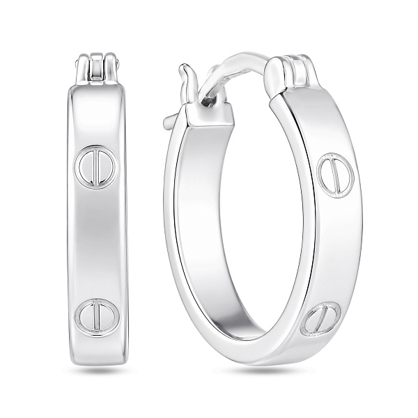 Серебряные серьги-кольца (арт. 7502/10198/15) – изображение 1