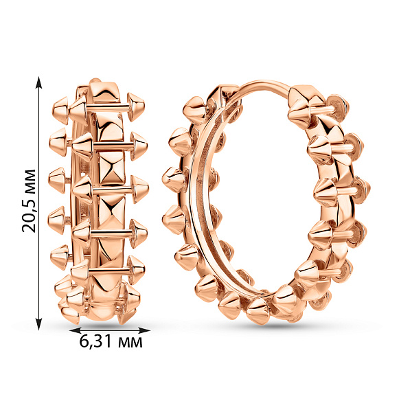 Серьги-кольца из красного золота (арт. 1091351/20) – изображение 4