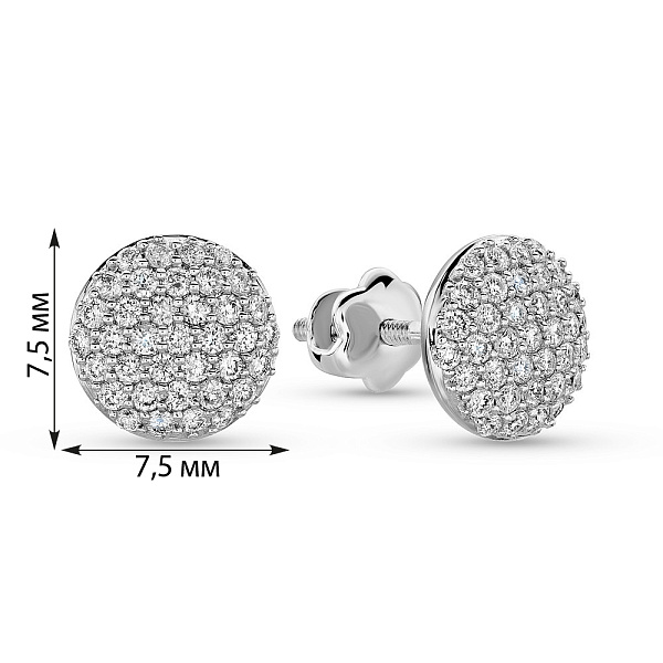 Сережки з білого золота з діамантами (арт. С341309040б) – зображення 4