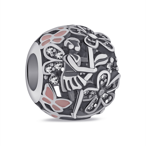 Серебряный шарм с бабочками (арт. 7903/П5Ф/7025) – изображение 1