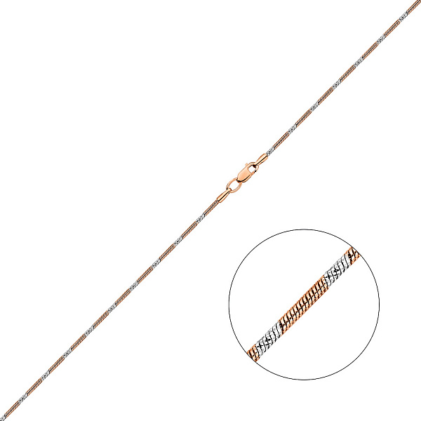 Золотая цепочка с родированием плетения Снейк (арт. ц304208р) – изображение 1