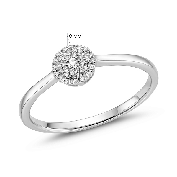 Каблучка з білого золота з  діамантами (арт. К341710010б) – зображення 3