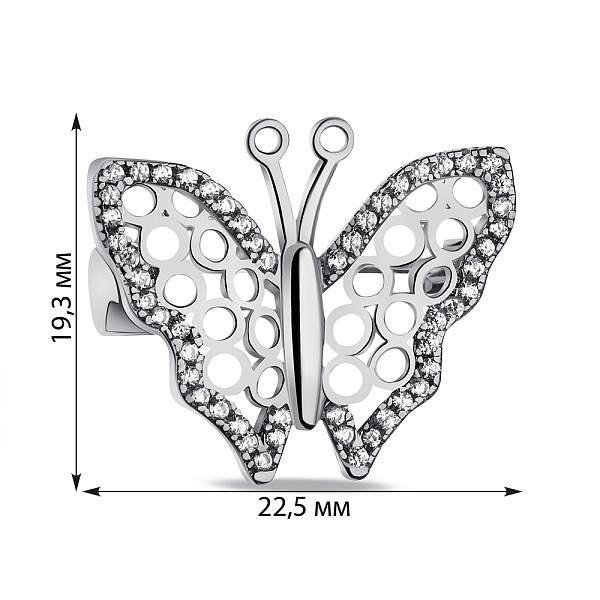 Серебряная брошь Бабочка (арт. 7505/195) – изображение 2