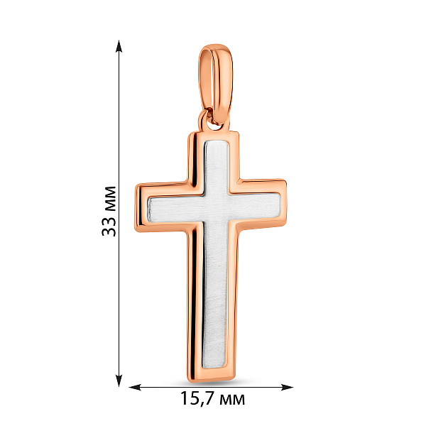 Крестик без распятия из красного золота (арт. 440410м) – изображение 4