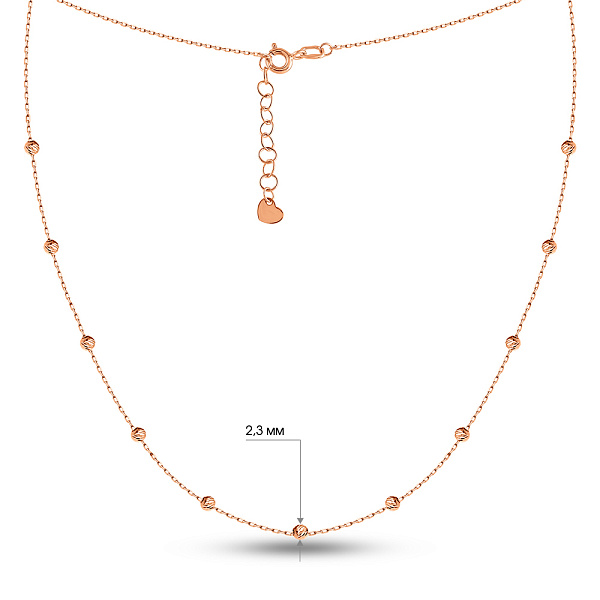 Золотое колье с шариками (арт. 360178) – изображение 4