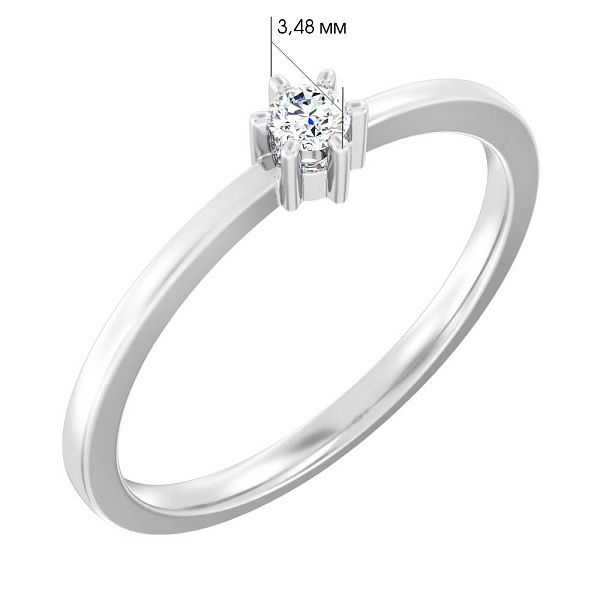 Золотое кольцо с бриллиантом (арт. К011169010б) – изображение 4