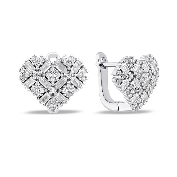 Серебряные серьги Сердце с фианитами (арт. 7502/10176) – изображение 1