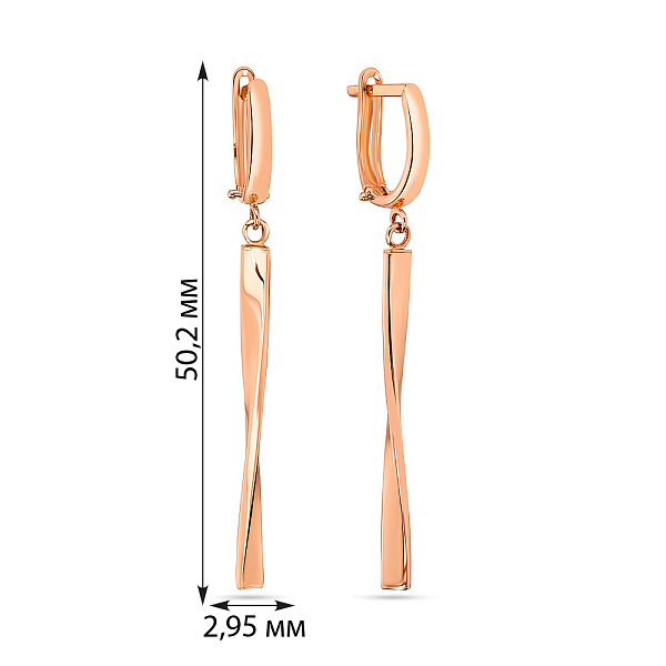 Серьги из красного золота с подвесками (арт. 108477) – изображение 2