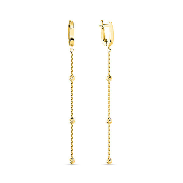 Сережки-подвески из желтого золота (арт. 107375ж) – изображение 1