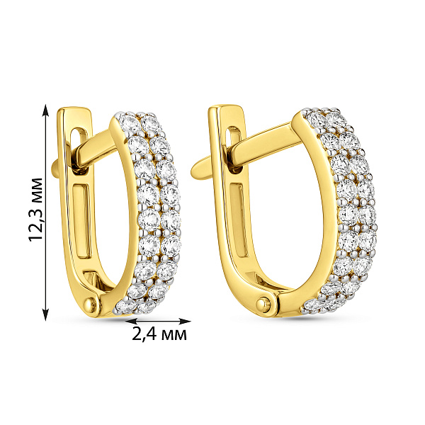 Серьги из желтого золота с фианитами (арт. 110356ж) – изображение 4