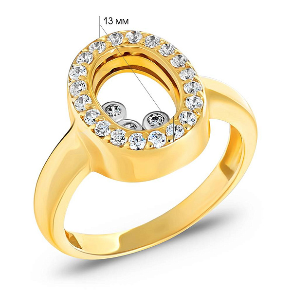 Золотое кольцо с фианитами (арт. 150050ж) – изображение 2