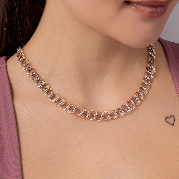 Колье из красного и белого золота (арт. 350238кб) – изображение 2