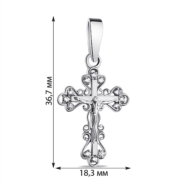 Серебряный крестик с фианитами (арт. 7504/539пп) – изображение 2