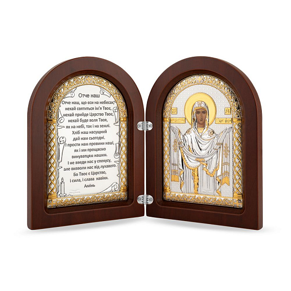 Ікона Покрова Пресвятої Богородиці (104х138 мм) (арт. AD-3/021-018G/K/UA) – зображення 1