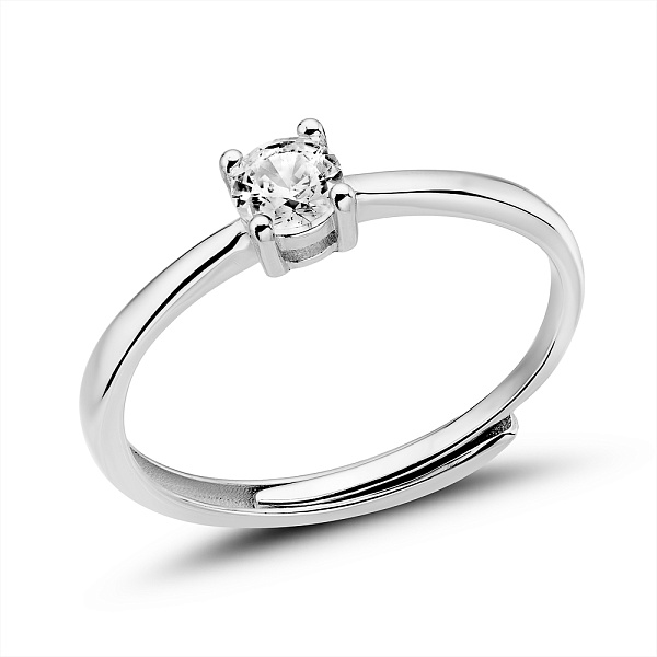 Серебряное кольцо с одним фианитом (арт. 7501/8073/1) – изображение 1