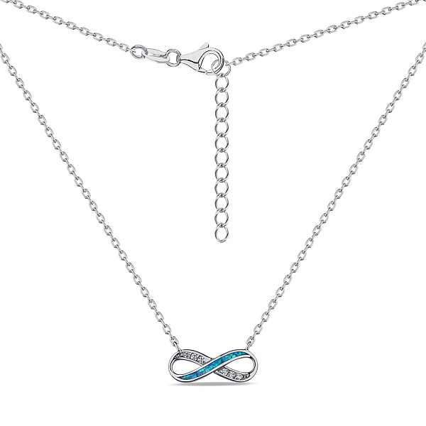 Серебряное колье с опалом и фианитами (арт. 7507/2112Пос) – изображение 2
