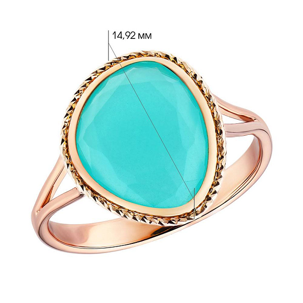 Золотое кольцо с кварцем (арт. 154967Пкгм) – изображение 7