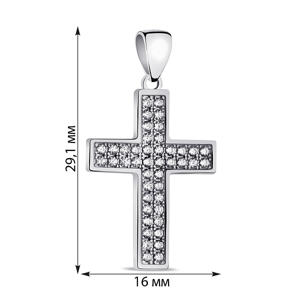 Серебряный крестик с фианитами (арт. 7503/3982) – изображение 2