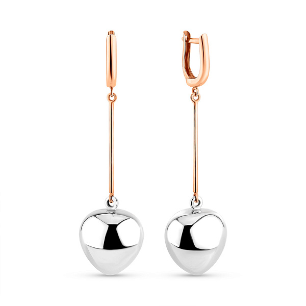 Серьги из красного и белого золота (арт. 103427кб) – изображение 1