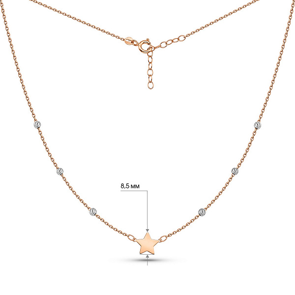 Золотое колье Звезда (арт. 352502кб) – изображение 4