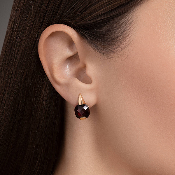 Серьги из красного золота с кварцем (арт. 110258ПкГ) – изображение 2