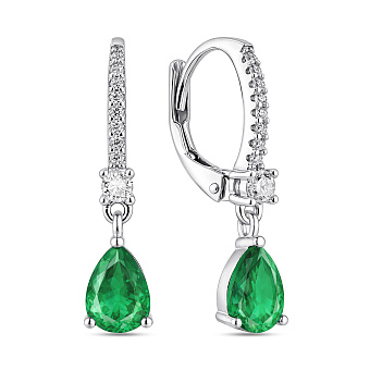 Фото Серьги-подвески из серебра с альпинитами и фианитами (арт. 7502/10115аз)