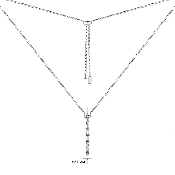 Колье из серебра с фианитами (арт. 7507/1887з) – изображение 3