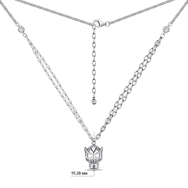 Серебряное колье Пантера с фианитами (арт. 7507/2173) – изображение 3