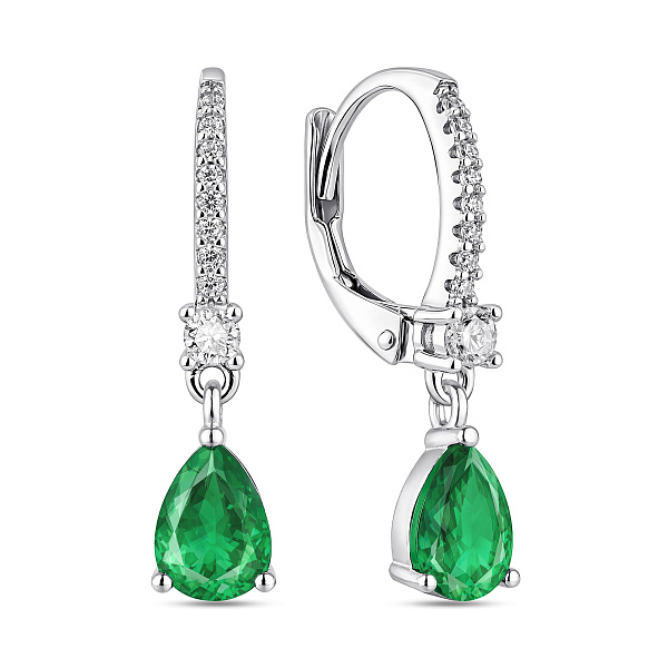 Серьги-подвески из серебра с альпинитами и фианитами (арт. 7502/10115аз) – изображение 1
