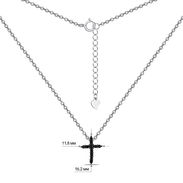 Серебряное колье Крестик с фианитами (арт. 7507/1477ч) – изображение 3
