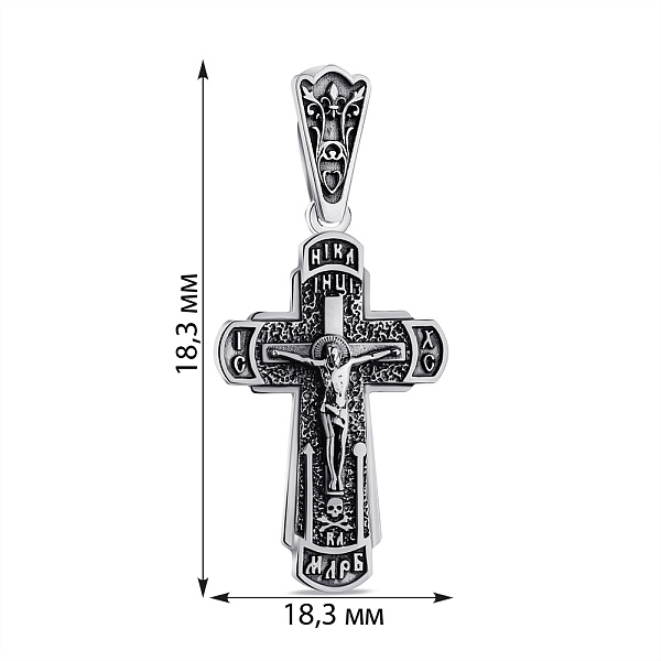 Серебряный крестик с распятием (арт. 7904/R006/1пю) – изображение 2