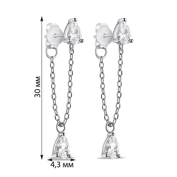 Серебряные серьги с фианитами (арт. 7518/7065) – изображение 2