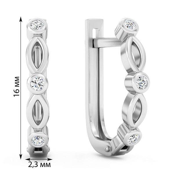 Серьги из белого золота с бриллиантами (арт. С011572010б) – изображение 4
