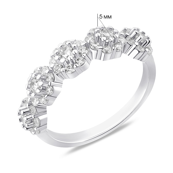 Серебряное кольцо Цветок с фианитами (арт. 7501/8536) – изображение 2