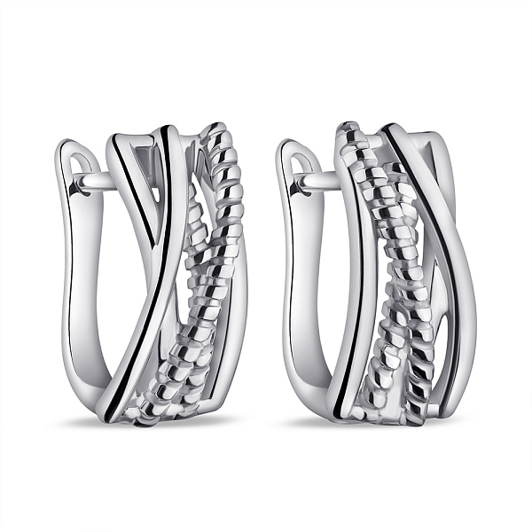 Серебряные серьги без камней (арт. 7502/9836) – изображение 1