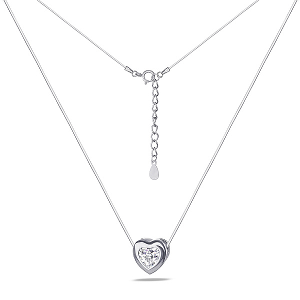 Серебряное колье невидимка с фианитом на леске (арт. 7607/888/2) – изображение 2