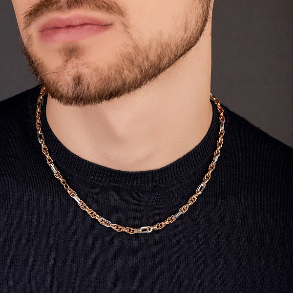 Колье из комбинированного золота (арт. 352458кб) – изображение 4