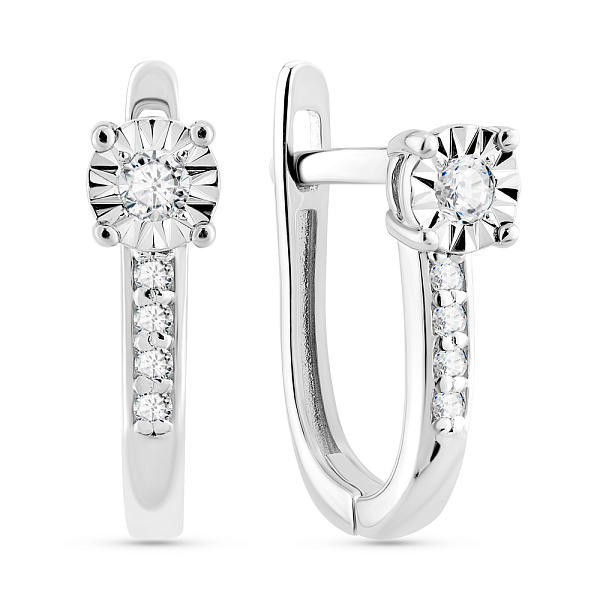 Серьги из белого золота с бриллиантами (арт. С011807010б) – изображение 1