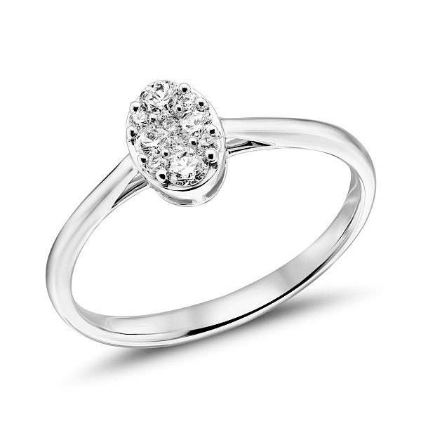 Кольцо из белого золота с бриллиантами (арт. К341413020б) – изображение 1
