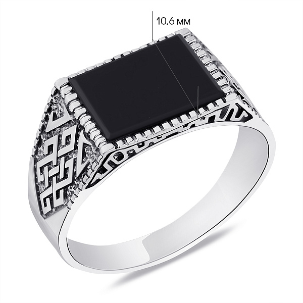 Серебряная печатка с ониксом (арт. 7906/0633.10о) – изображение 5