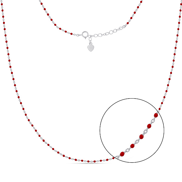 Серебряное регулируемое колье-бусинки без камней (арт. 7507/2511ек) – изображение 1