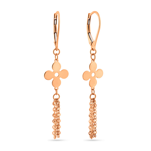 Серьги из красного золота с подвесками (арт. 1091208) – изображение 1