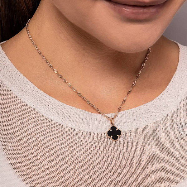 Кулон из красного золота с ониксом (арт. 441439/12о) – изображение 2