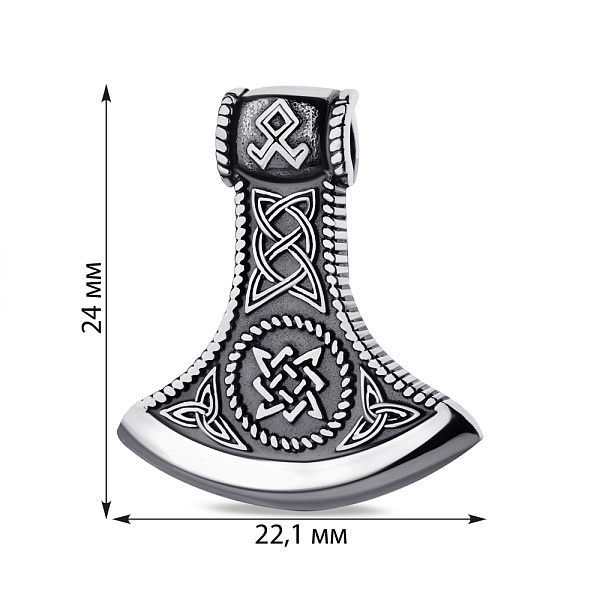 Серебряный подвес Топор Перуна (арт. 7903/89032-ч) – изображение 2